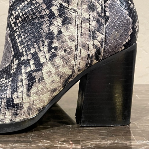 Marc Fisher Alva Snake Embossed Leather Ankle Boots - Picture 3 of 12